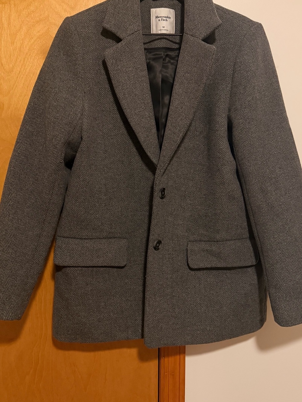 Abercrombie & Fitch Gray Herringbone Blazer